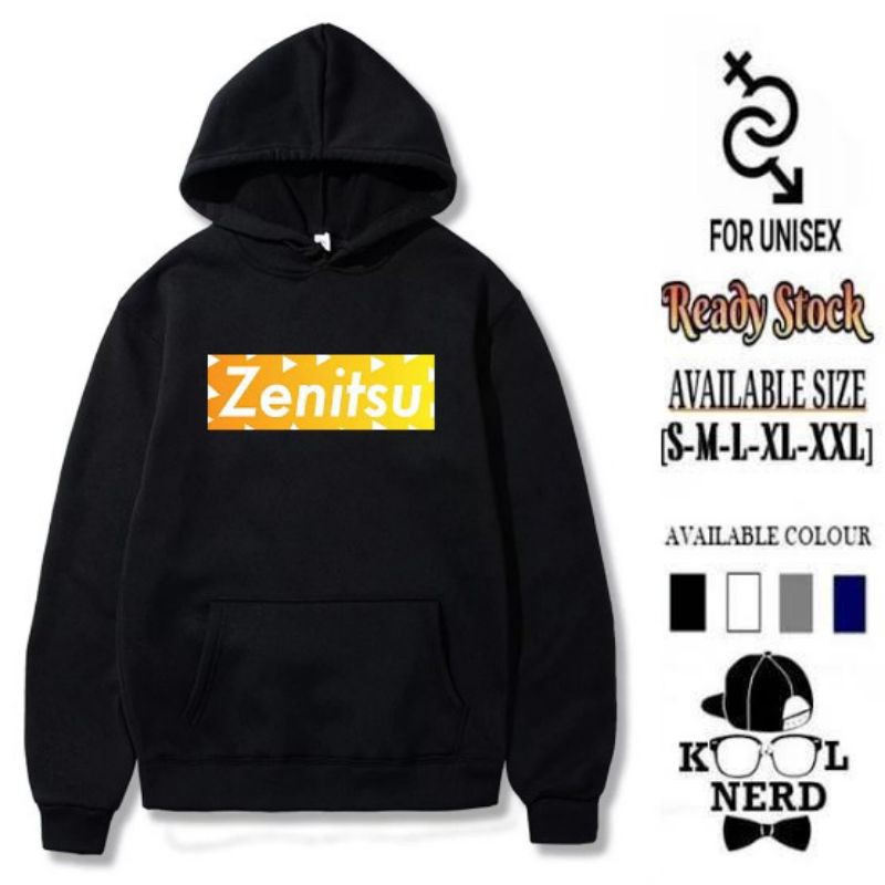 HOODIE KEREN PRIA FASHION HOODIE ANIME JEPANG DEMON SLAYER SABLON ZENITSU ~ READY SIZE S-XXL