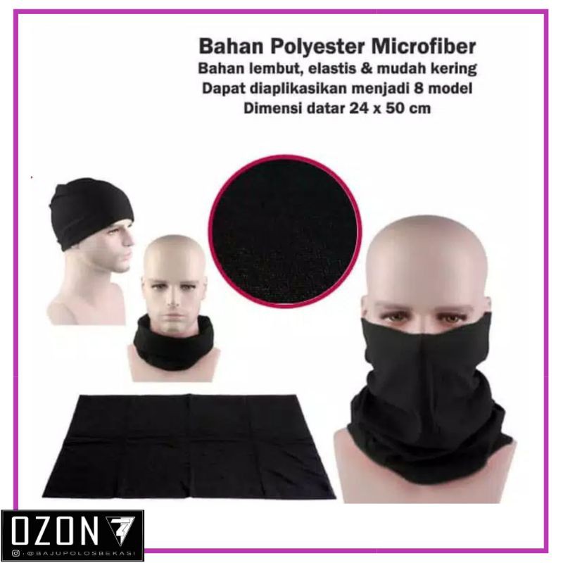 Masker Baff Multifungsi Hitam Polos Murah