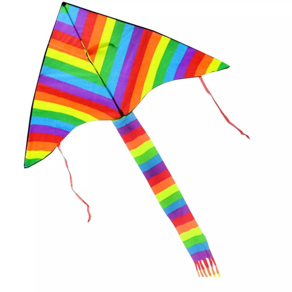 Layang-layang Delta Sedang Rainbow Ekor, Layangan lipat 110x65 cm + 1m