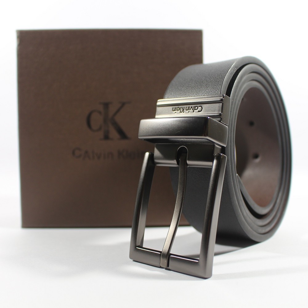 GESPER IKAT PINGGANG KULIT PRIA IMPORT BRANDED, GESPER CALVIN KLEIN EMBOSS CK15