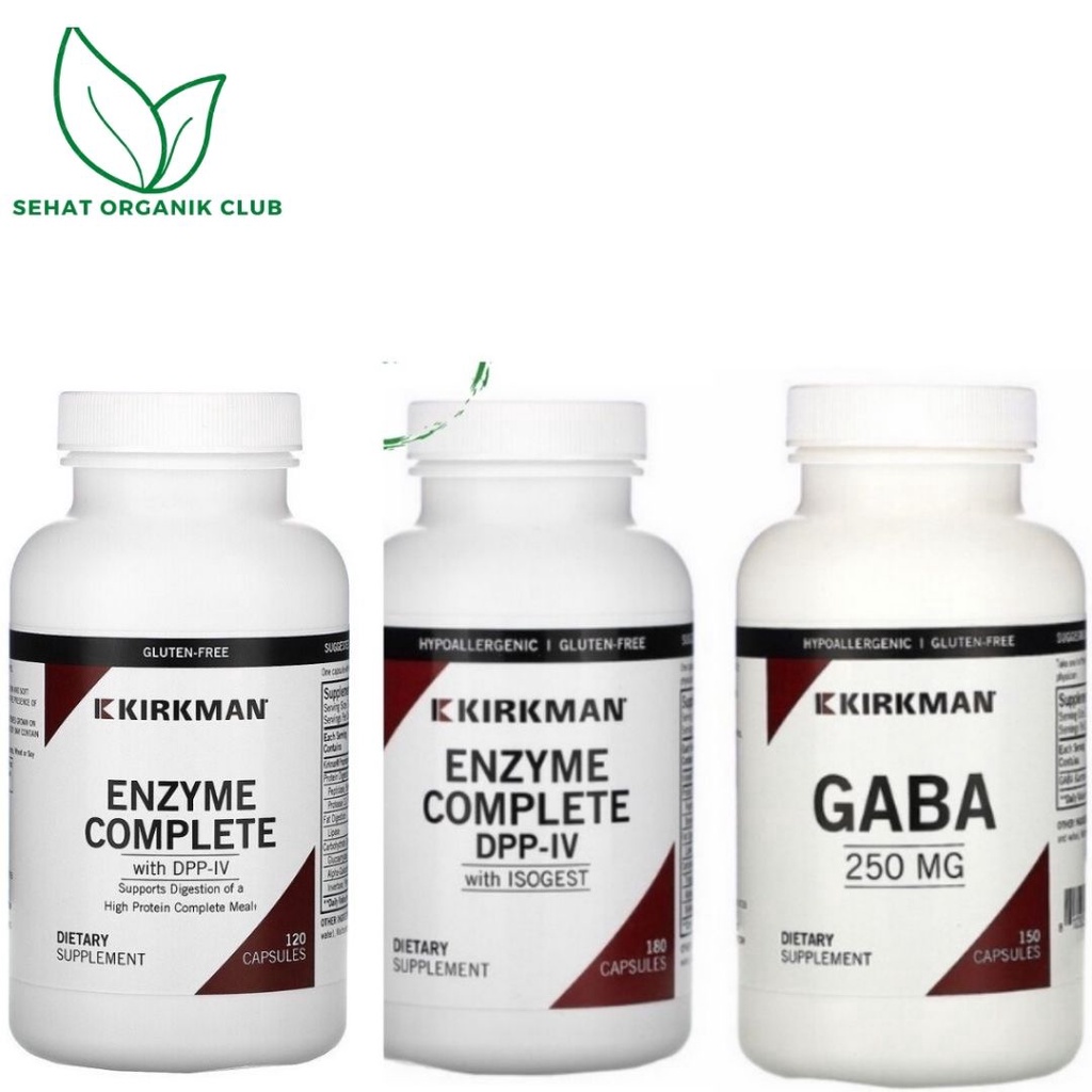 Kirkman Labs Enzyme Complete DPP-IV 180 Caps ; Enzyme Complete With DPP-IV 120 Capsules ; GABA 250 m