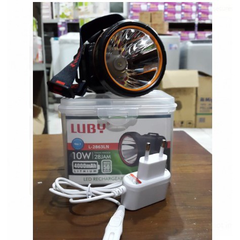 Senter Kepala Luby 2863/L-2863LN 10 Watt / Head Lamp Luby 2863 - Putih