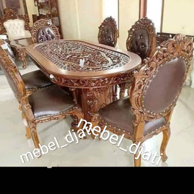 Set kursi meja makan jati set6kursi+ meja