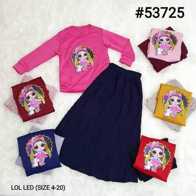 REDY STOK
Set Gamis Plisket CATHERINE KIDS with LED + Hijab