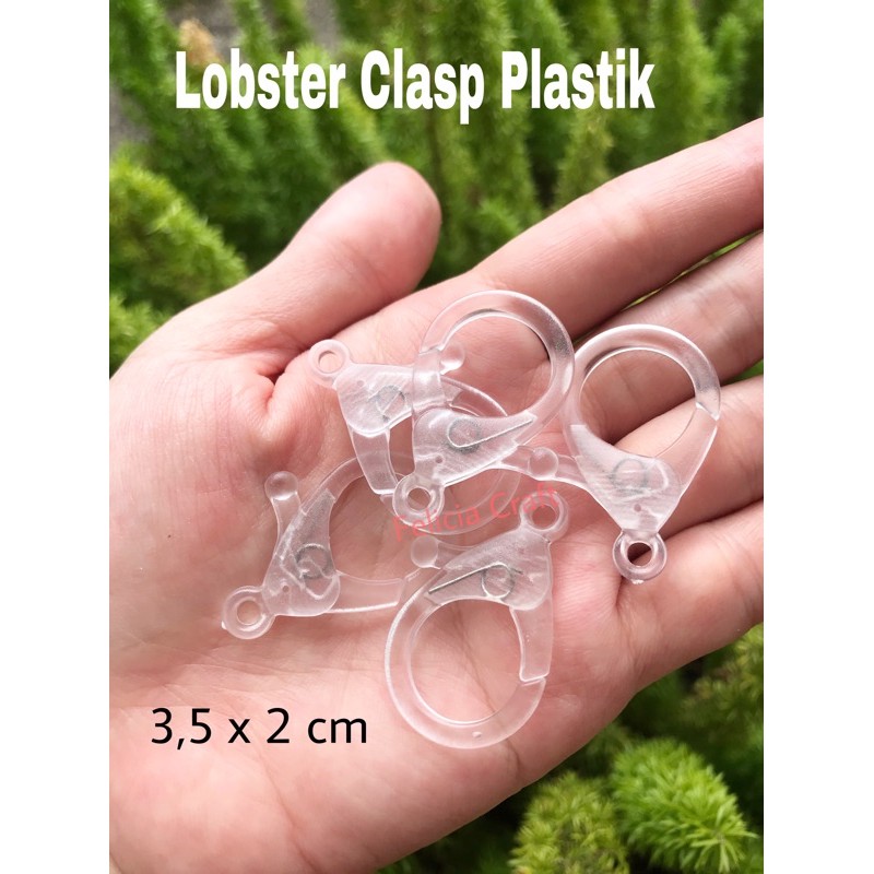 Gantungan kunci Lobster Clasp Plastik 25mm dan 35mm kokot Kait udang masker plastik