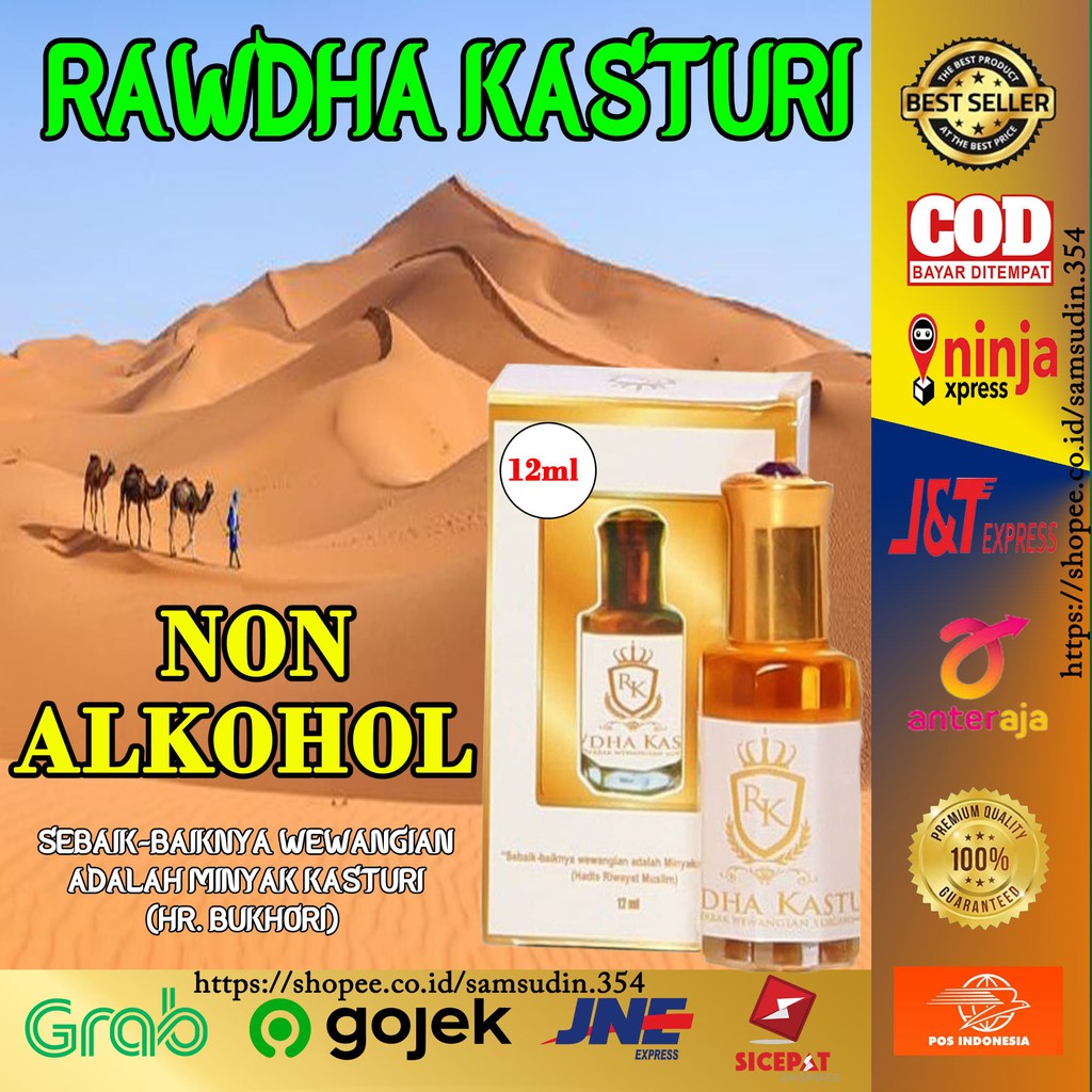 Parfum Kasturi Rawdha Minyak Wangi Kasturi Original Asli Arab Kualitas Kijang Kuning Kasturi Terbaik