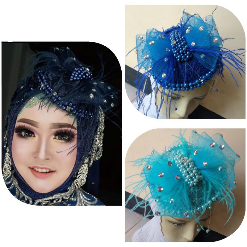 faskintor/ topi bulu&quot; untuk pengantin/ praweding