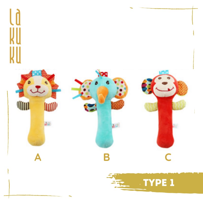 Lakuku - Baby Rattle Toys Mainan Hand Stick Bayi Sensorik Squaker