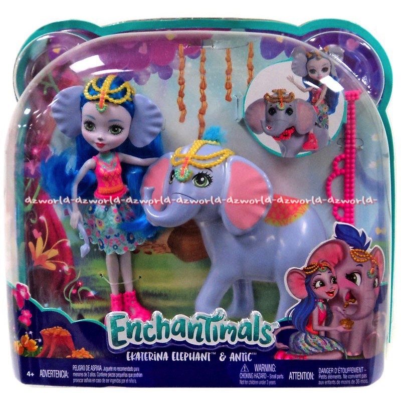 Enchantimals Ekaterina Elephant &amp; Antic Enchatimal Doll Mainan Boneka Dengan Gajah