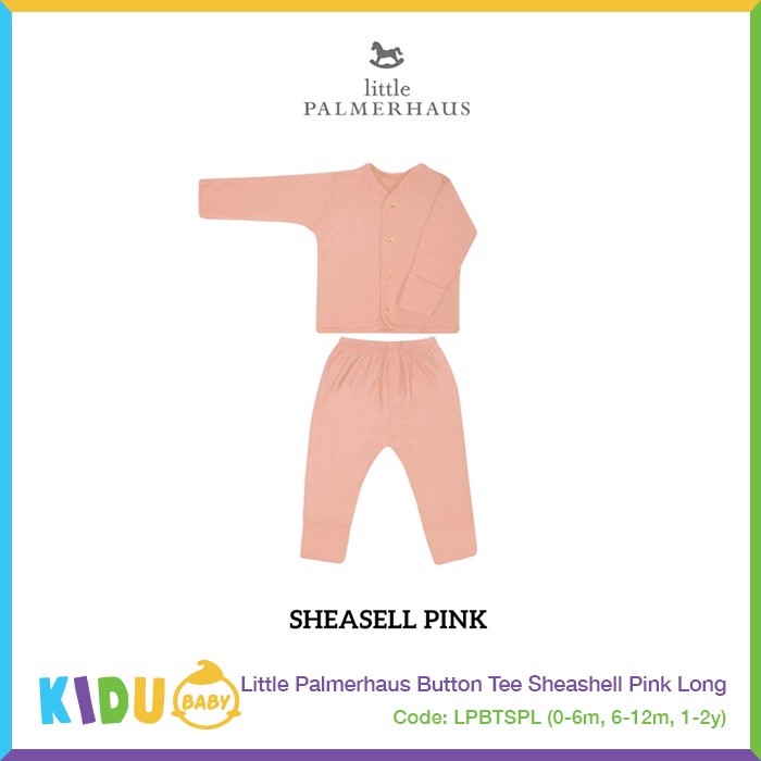 Little Palmerhaus Button Tee Long Baju Bayi Baju Anak Lengan Panjang Celana Panjang Kidu Baby