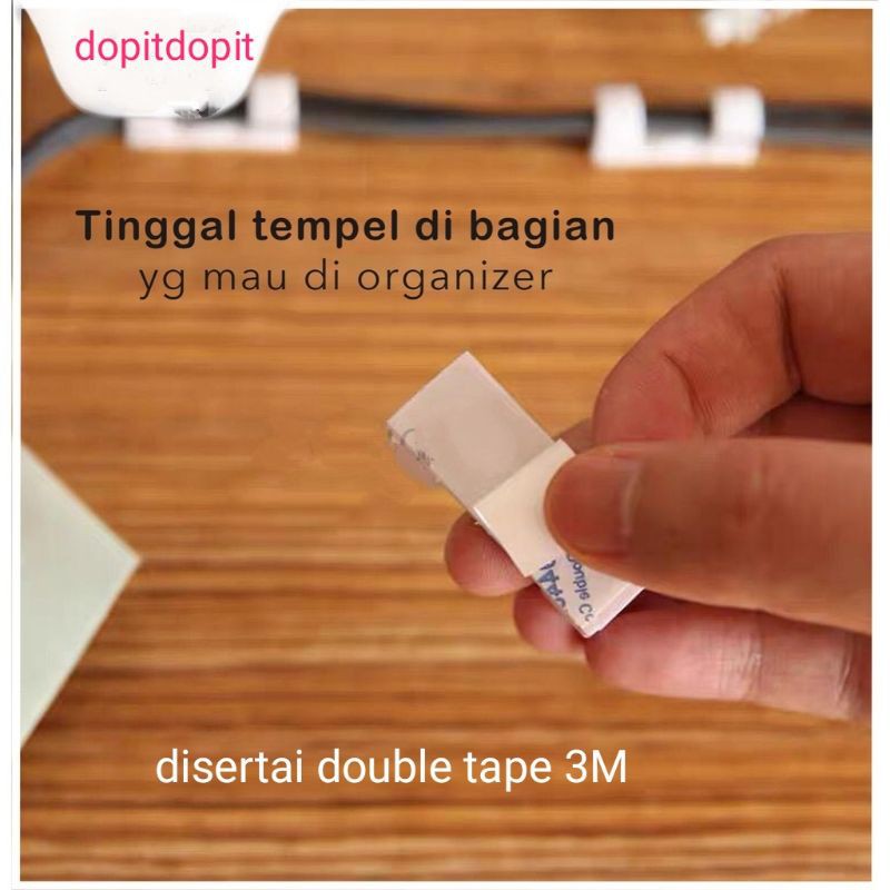 Klip Kabel Tempel Klem Kabel Tempel Clip Cable Organizer Pengikat Penjepit Kabel Tempel Tanpa Paku