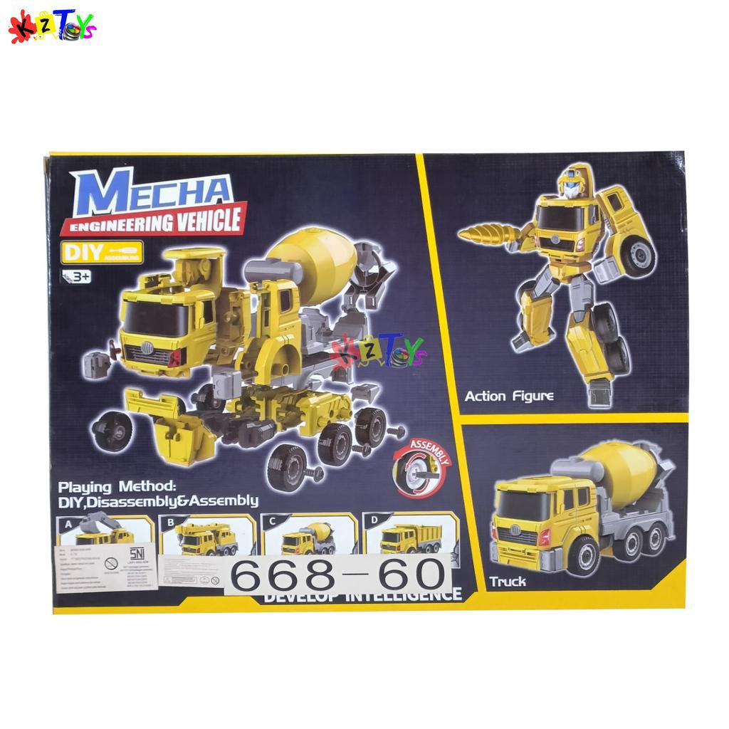 DIY DEFORMATION ROBOT MOBIL TRUCK PEMADAM MECHA FIRE TRUCK DIY CONSTRUCTION BONGKAR PASANG