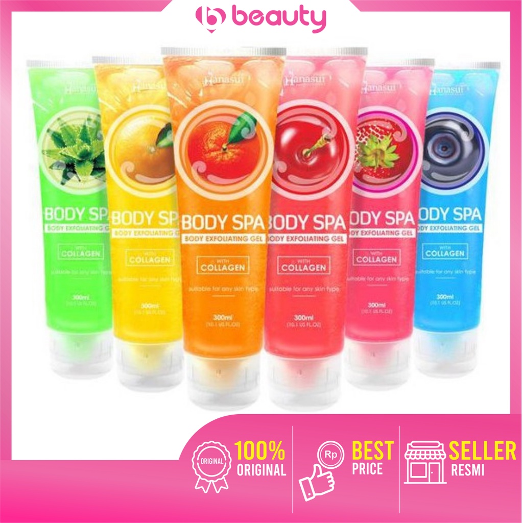 Jual HANASUI Body Spa Exfoliating Gel with Collagen 300ml / Peeling Daki Spa / Lulur badan