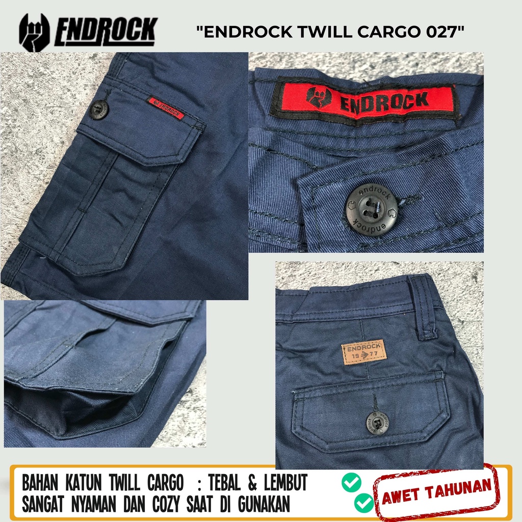 ORIGINAL Endrock Twill Cargo]Celana pendek pria cargo | celana pendek pria