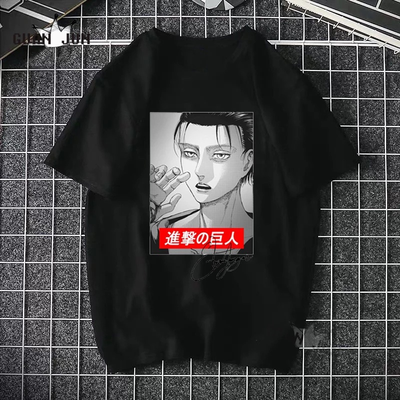 T shirt Baju kaos Levi Ackerman Rivaille Anime Shingeki No Kyojin Attack On Titan Kaos Anime Attack On Titan Levi Ackerman Mikasa Eren Big Size Kaos Anime Eren Yeiger Attack On Titan Aot Baju Anime Aot Anak Laki laki umur 10 Kaos Anime Aot Murah Anak