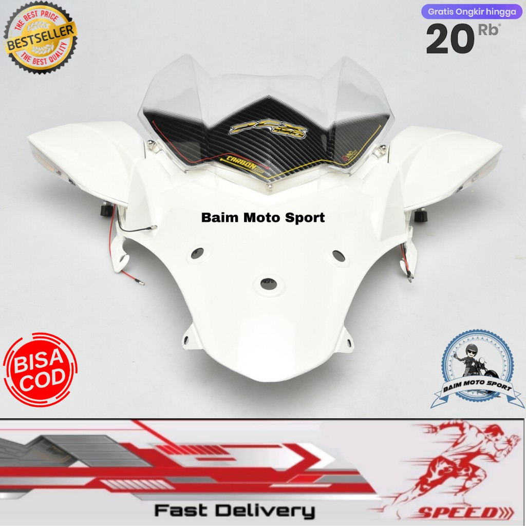 TAMENG SPION LIPAT WINDSHIELD CARBON PCX 150 Lokal Plastic Abs GARANSI LED Sein  + BONUS