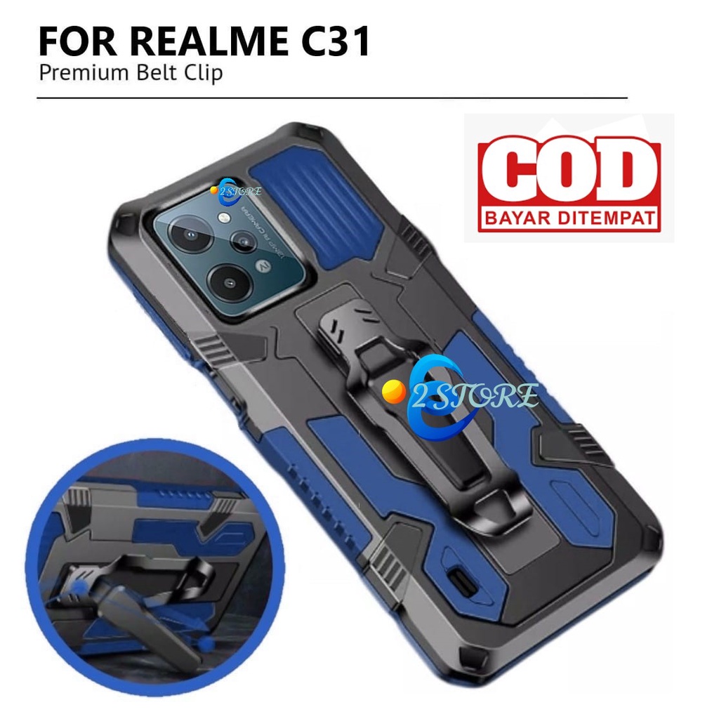 CASE HP REALME C31 CASING STANDING BACK KLIP HARD CASE ROBOT NEW COVER