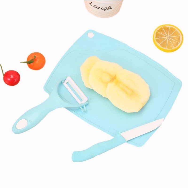 [ctshop1]PISAU SET TALENAN 3IN1 STAINLESS PISAU PENGUPAS BUAH SAYUR DAPUR KNIFE PEELER FRUIT CHOPPING BOARD