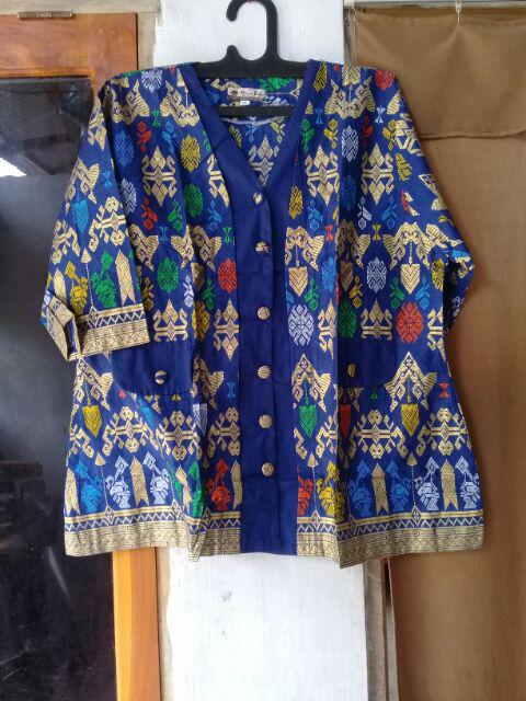 Couple Sarimbit Pasangan Batik Wanita Blus Audy Prodo Biru