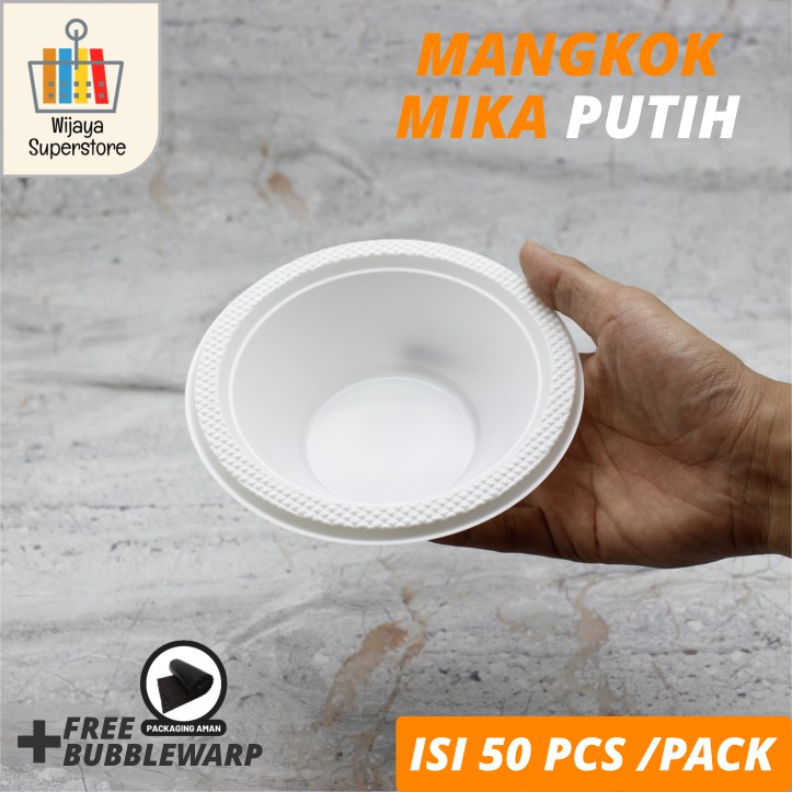 Mika Mangkok BSM - Mangkuk Plastik BSM Putih Susu