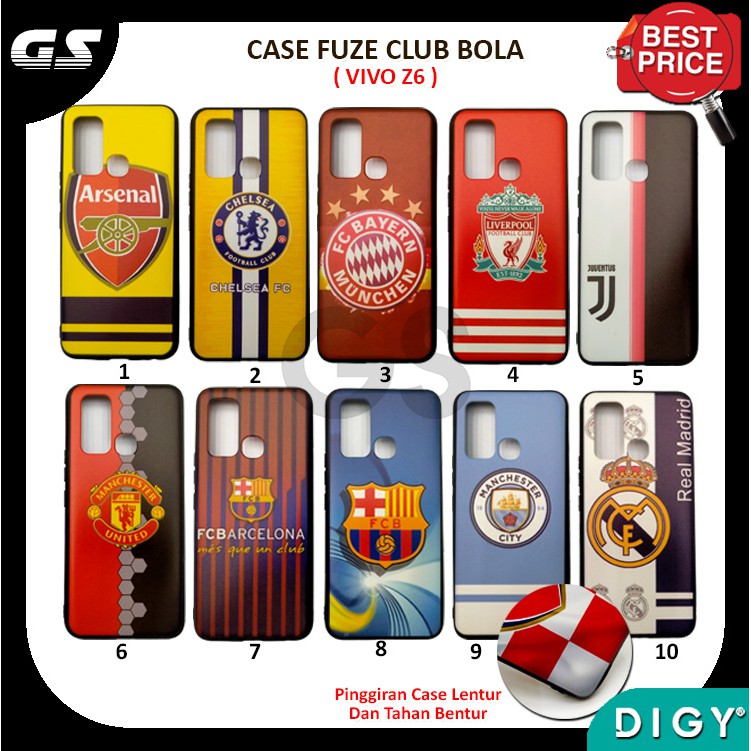 Promo Murah Case Club Bola VIVO Y91C Y15 Y93 Y19 S1 PRO Z6 S6 Case Motif Cowok Fuze Hardcase