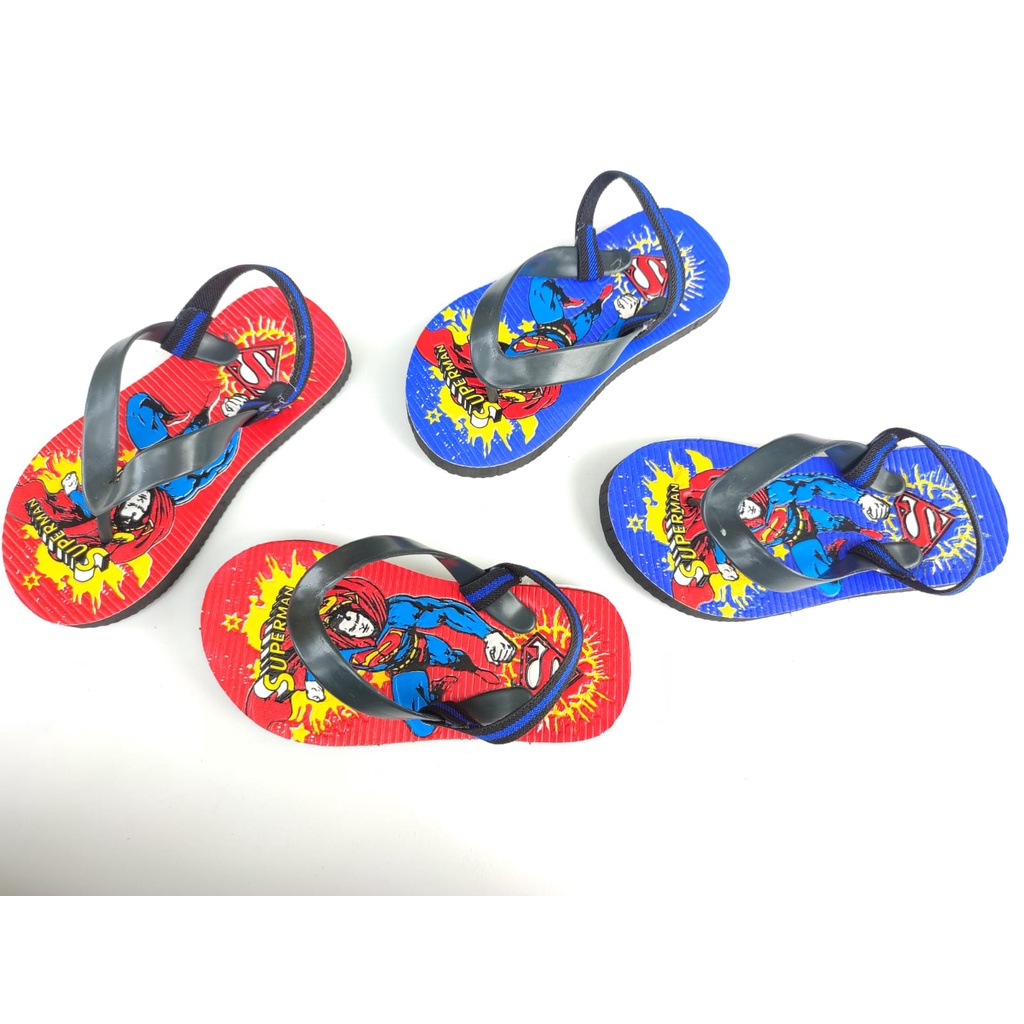 SENDAL BEBY JEPIT KIDS LAKI LAKI MOTIF SUPERMAN 1-3 THUN