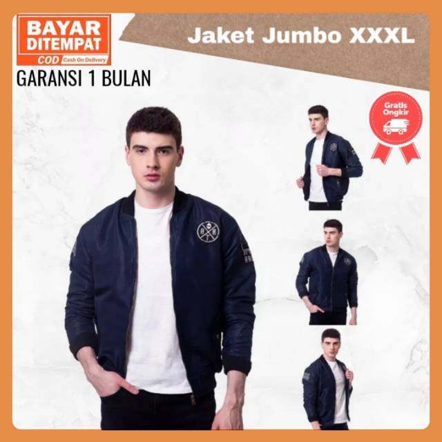Jaket Pria Jumbo Big Size XXXL Cowok Laki Laki Parasut Parasit Outdoor Distro Polos Terbaru Keren