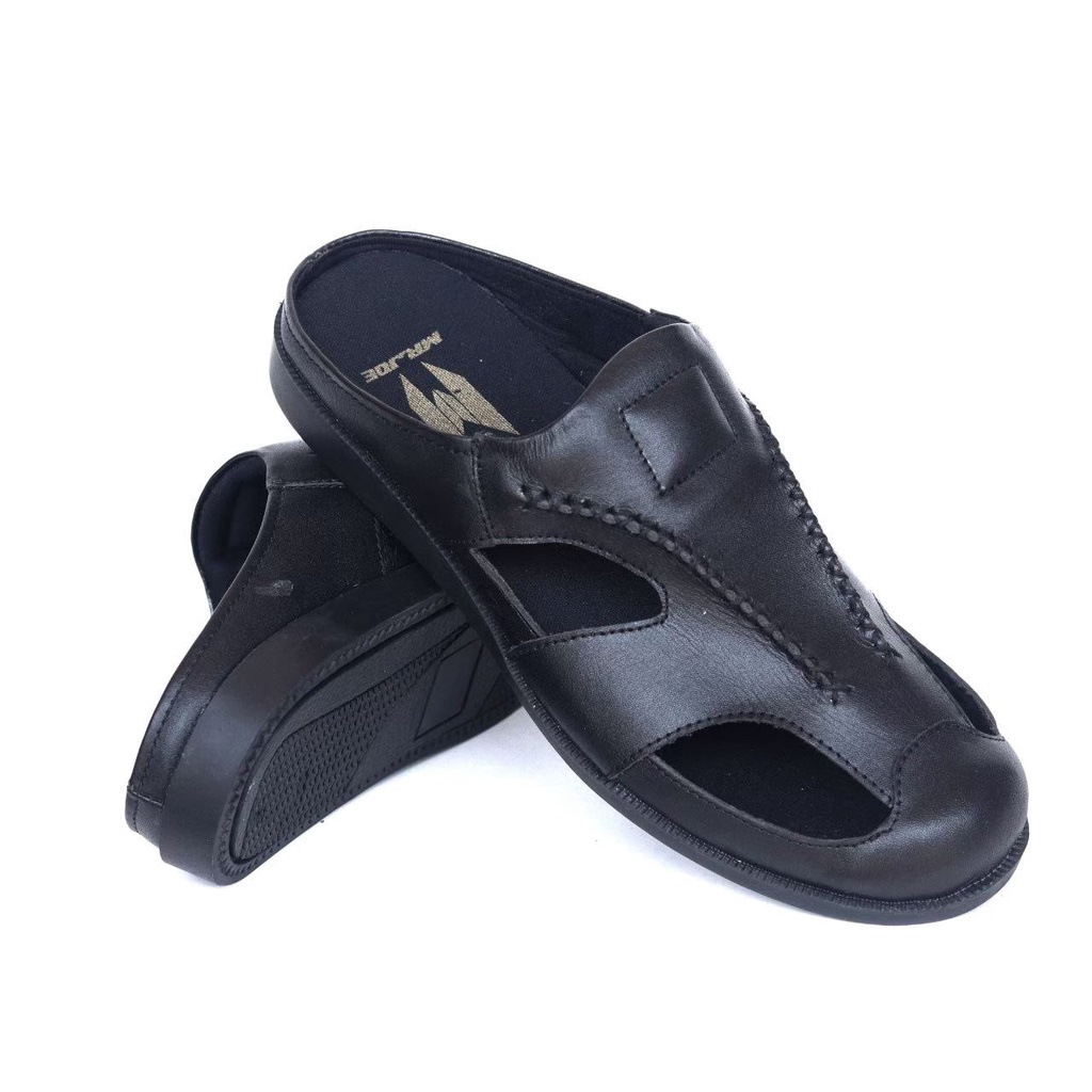 BUSTONG KULIT PRIA DEWASA ASLI FASHION SLIDE SLOP SLIPER SLIP ON KULIT KERJA KANTOR - SANDAL TUTONG KULIT PRIA CASUAL FORMAL RESMI