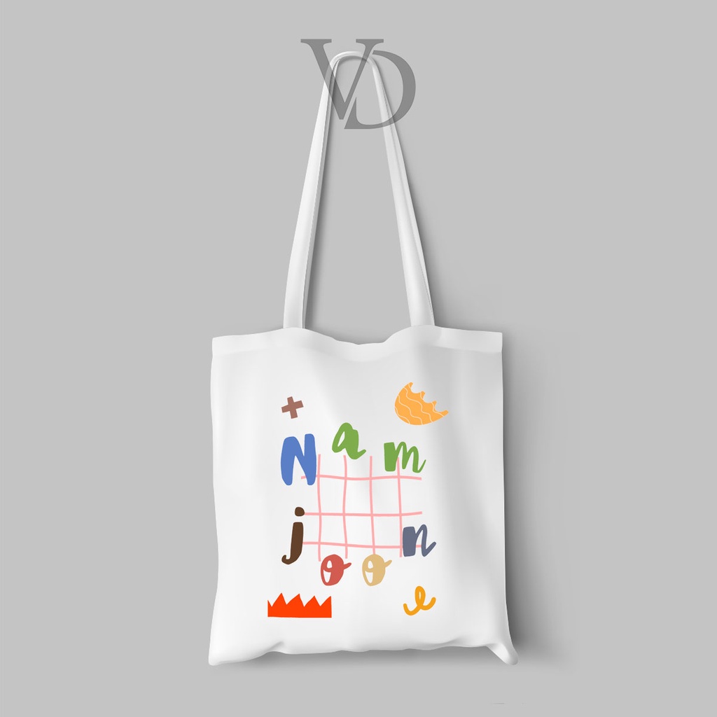 ARMY Tote bag totebag Kanvas Bergambar Tulisan Nama member KPOP