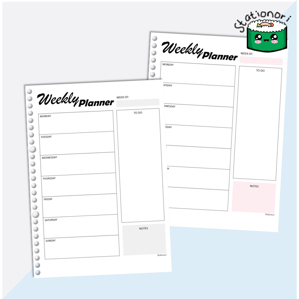 

Weekly Planner Basic (Isi Binder Planner B5 & A5) by Stationori
