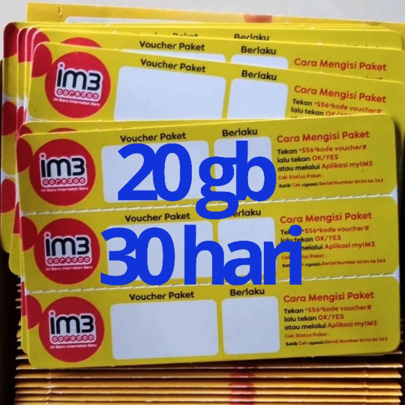 voucher indosat im3 20gb Freedom 30hari