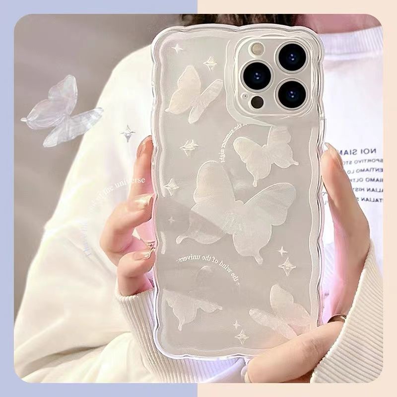 Soft Case Silikon TPU Transparan Desain Scase Butterfly Untuk IPhone 13 12 Mini 11 10 Pro XS Max X XR 8 7 6 6S Plus SE 2020