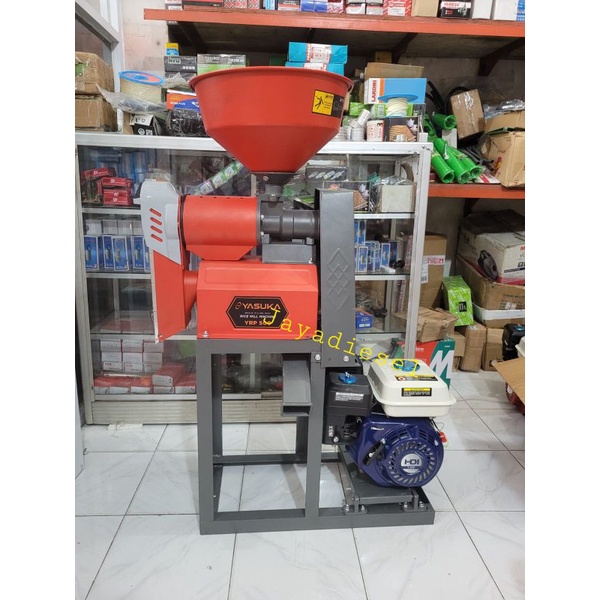 Mesin Giling Padi Jadi Beras YASUKA + Mesin Penggerak HDI 7.5Hp