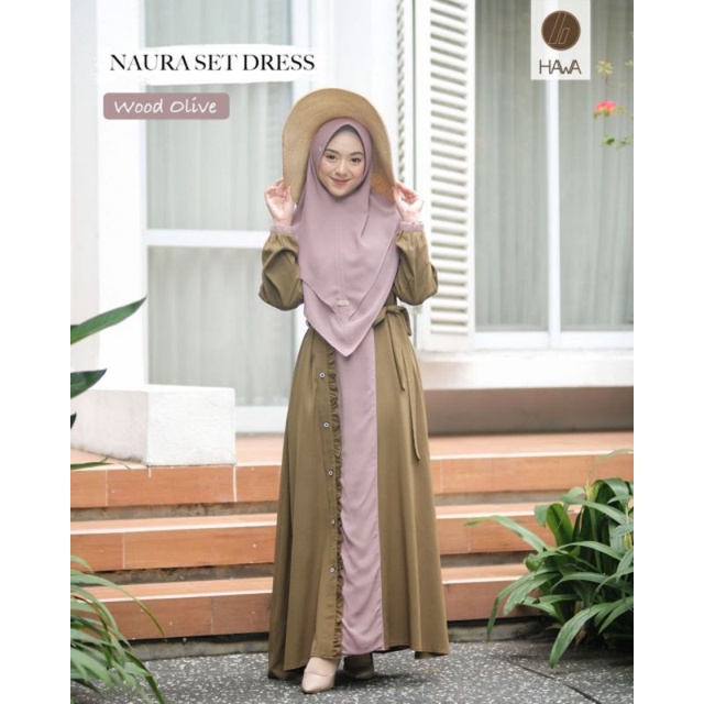 BISA COD-NAURA SET DRESS BY HAWA THE LABEL