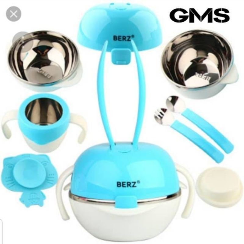 Perlengkapan Makan Bayi Berz 5 in 1 Stainless Stell