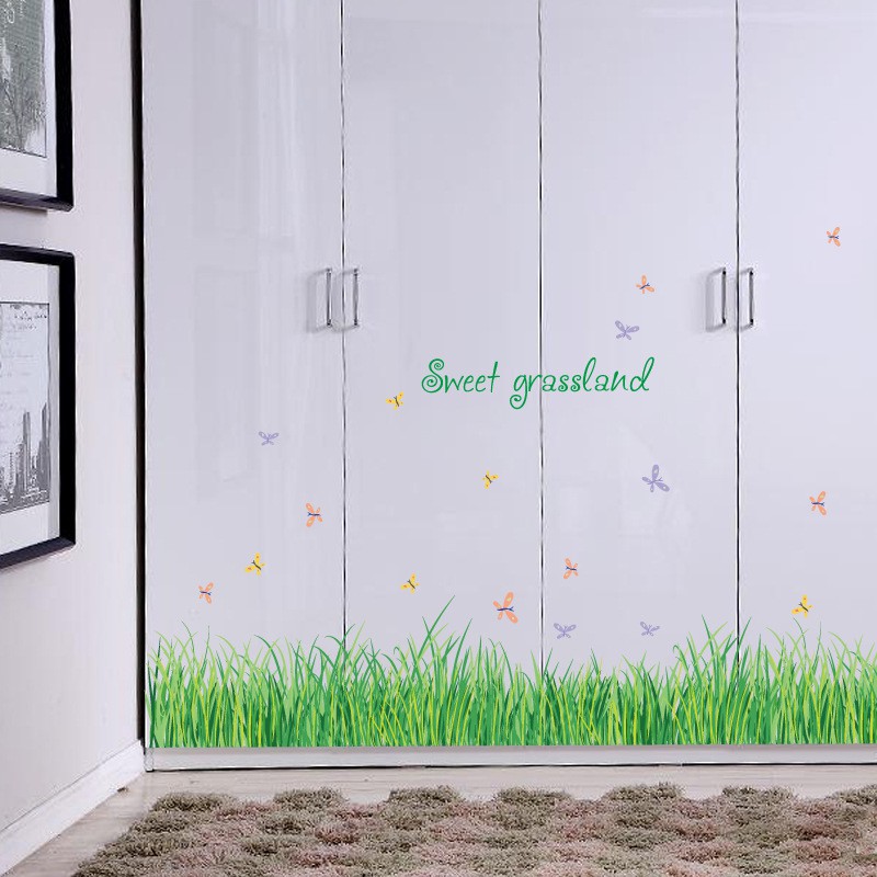 RELIZA WALL STICKER RUMPUT HIJAU GREEN GRASS GARDEN STIKER DINDING SK7090