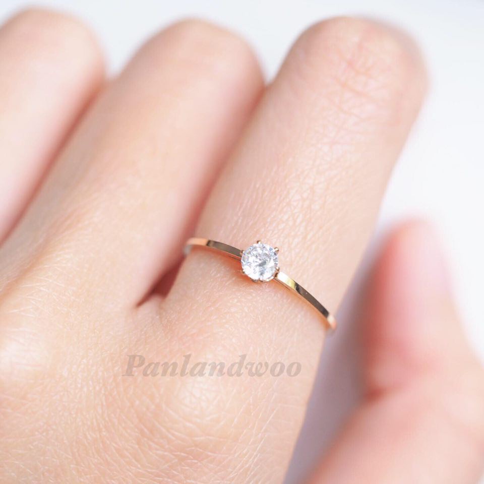 Panlandwoo - Cincin Titanium Wanita Demi Image 5