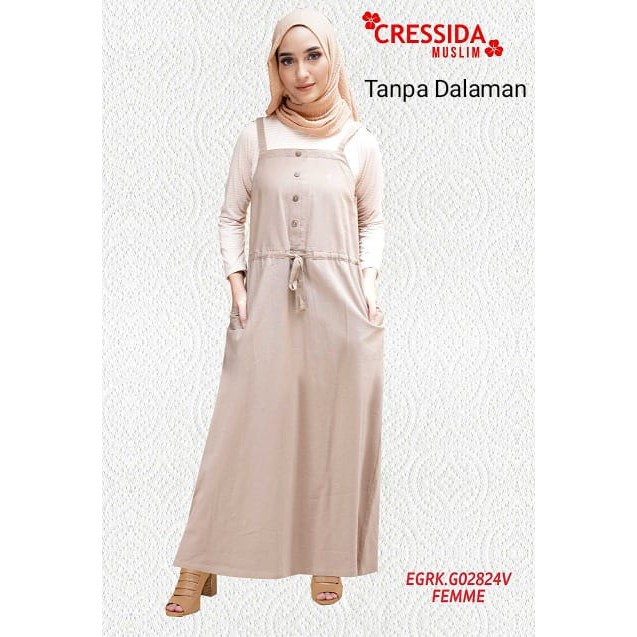 gof CRESSIDA GAMIS WANITA Baju Muslim Cewek Pakaian Syar'i Wanita Original