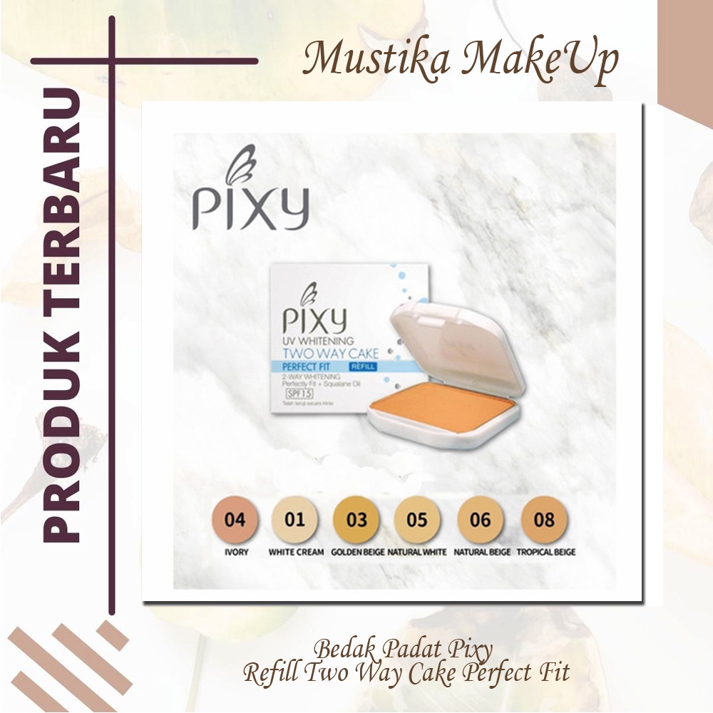 Bedak Pixy Refill Two Way Cake Natural White Original Bedak Padat Perawatan Kecantikan Murah  SPF 15