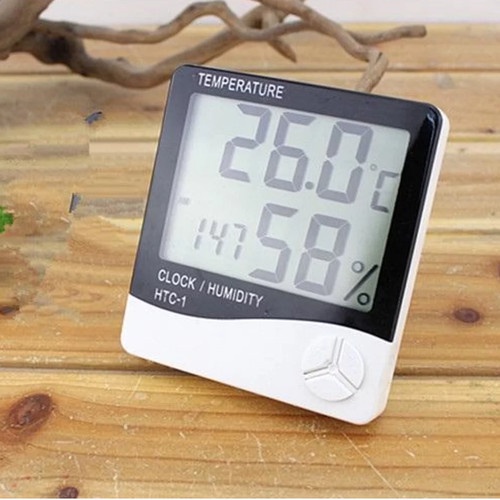 Termometer Suhu Hygrometer Digital Clock Humidity Kelembapan udara set