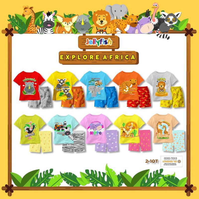 setelan anak jellyfish explore afrika baju anak cewek cowok