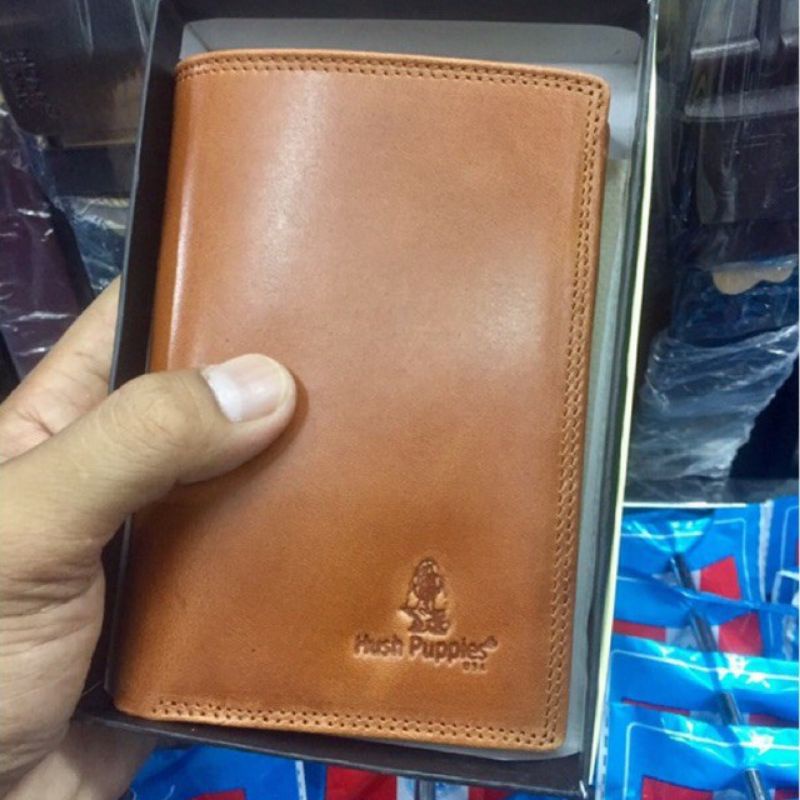 Dompet tanggung semi panjang full up kulit asli pria hush puppies