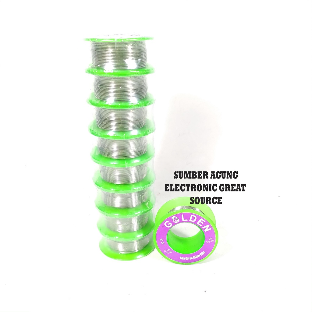 Tenol Kecil Golden 10M Grade 60 per 40 Diameter 0.8mm Flux Cored Solder Wire