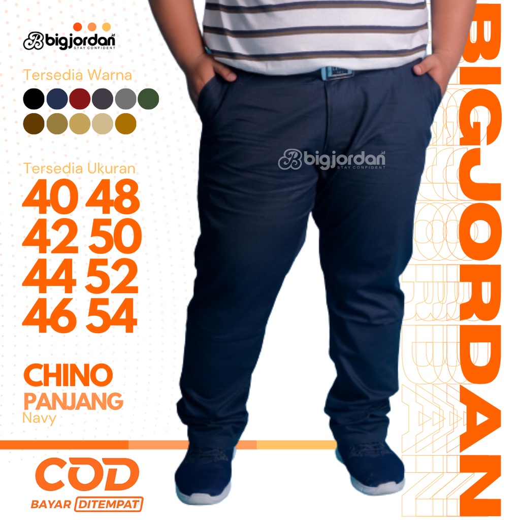 celana chino biru navy big size 50 49 48 47 46 45 44 chinos warna biru dongker pria jumbo