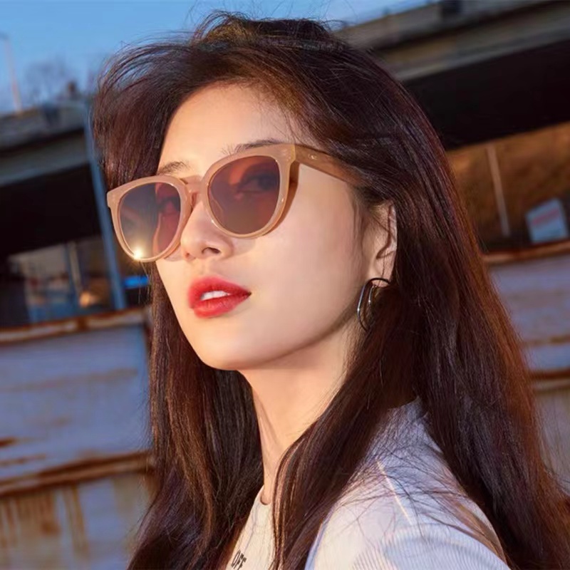 Korean INS Hot Fashion Bulat Mata Kucing Kacamata Hitam Wanita - Sunglasses Korean Fashion