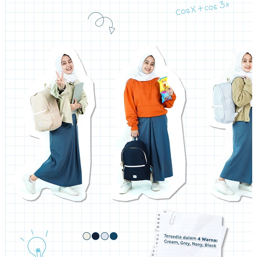 Tas Ransel Wanita | Tusk Mirai New Series  | Backpack Muat Laptop 14 inch | Tas Sekolah | Tas Kuliah-2