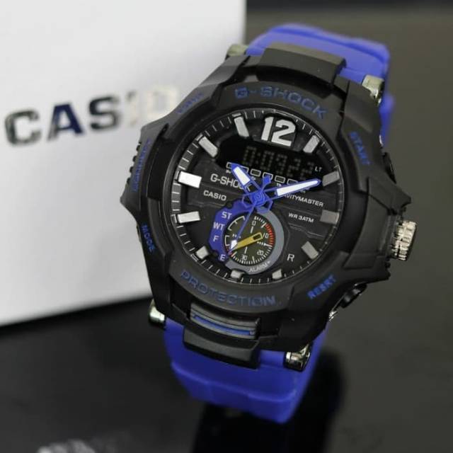 Jam Tangan Casio Gshock GR100 Jam Pria Water Resist Renang - Hitam tali Biru