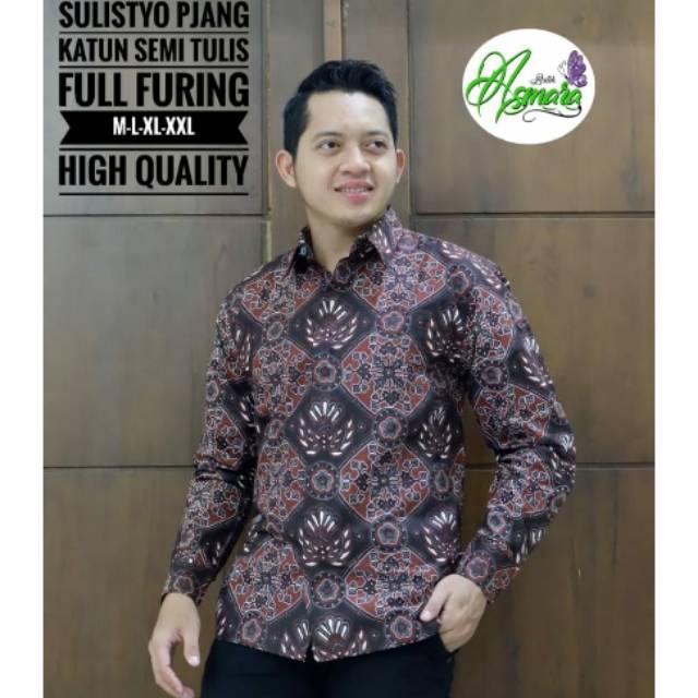 Kemeja Batik Tulis/Hem Batik Tulis SULISTYO Bahan Katun Semi Tulis Lapis Furing