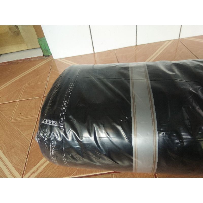 Super jet Black kain semi wool bahan celana