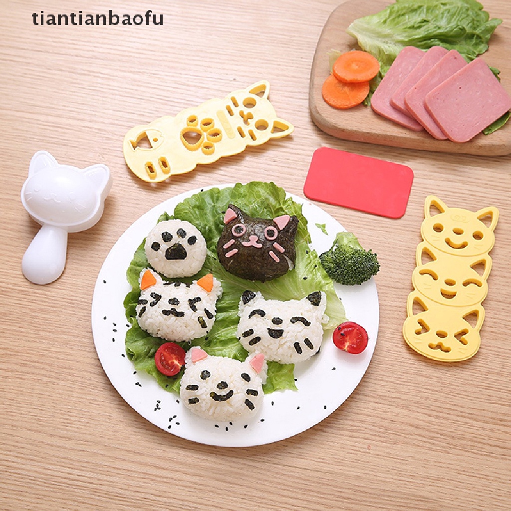 1 Set Cetakan Nasi Bentuk Kucing Untuk Bento Sushi